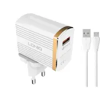 LDNIO - A1301Q - USB Snellader / Oplader met Micro Usb OplaadKabel - Geschikt voor : Samsung Galaxy / Nokia / Motorola / Huawei / Oppo / LG