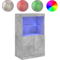 vidaXL Dressoir met LED-verlichting 60,5x37x100 cm betongrijs