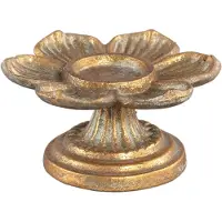 Ptmd theelichthouder Poza Gold - goudkleurige waxinelichthouder - kaarsenhouder - 12x11x6.5 cm