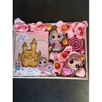 Accentra geschenk set little princess - roze - badfizzer goud - hartjes bruisbal - douche gel - zeeproosjes - bad parels - leuk geschenk kinderen