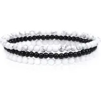Memphis Stacked Dames Armbanden set - White-17cm