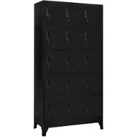 vidaXL Lockerkast 90x40x180 cm staal zwart