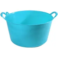 PlasticForte flexibele emmer/kuip - Set van 4x stuks - blauw - kunststof - rond - 26 liter - 49 x 44 x 27 cm - wasmanden - tuinafval - speelgoed