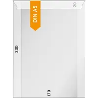 Hartberger Lindner pergamijn 170 x 230 mm + 20 mm klep (500x) - DIN A5 - papier - envelop - envelopjes - zakjes - 100% recyclebaar – glassine