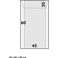 Hartberger Lindner pergamijn 45 x 60 mm + 20 mm klep (500x) - papier - envelop - envelopjes - zakjes - 100% recyclebaar - glassine