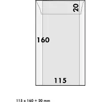Hartberger Lindner pergamijn 115 x 160 mm + 20 mm klep (500x) - papier - envelop - envelopjes - zakjes - 100% recyclebaar – glassine