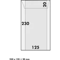 Hartberger Lindner pergamijn 125 x 230 mm + 20 mm klep (500x) - papier - envelop - envelopjes - zakjes - 100% recyclebaar – glassine