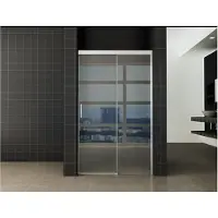 Wiesbaden Puerta nisdeur met 1 schuifdeur 1400 x 2000 x 8 mm nano helder glas/chroom