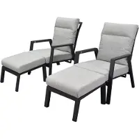 AVH-Collectie Barolo lounge balkonset 4 delig verstelbaar antraciet aluminium