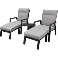 AVH-Collectie Barolo lounge balkonset 5 delig verstelbaar antraciet aluminium