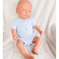 Babidu Romper/Body | Blauw |Houten Knoopjes| Korte Mouw | 1111 | 3 Maand | maat 62