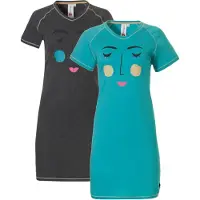 Rebelle dames nachthemden korte mouw - maat 46 - Duo Faces - 2-pack