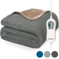 Auronic Elektrische Warmtedeken - Bovendeken - 2 Persoons - 3 Warmtestanden - Met Timer - 200 x 180 cm - Grijs