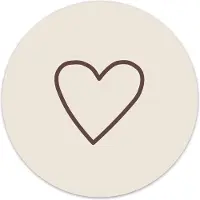 Label2X Muurcirkel hart beige