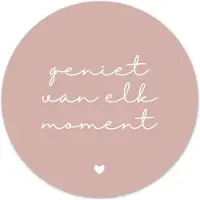 Label2X Muurcirkel geniet van elk moment roze