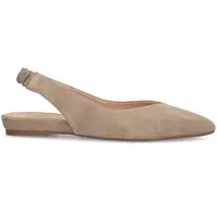 Manfield Beige suède slingback ballerina's | Maat 39