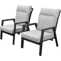 AVH-Collectie Barolo lounge balkonset 2 delig verstelbaar antraciet aluminium