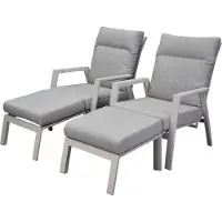 AVH-Collectie Barolo lounge balkonset 4 delig verstelbaar latte zand aluminium