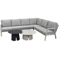 AVH-Collectie Barolo hoek loungeset 5 delig aluminium latte zand