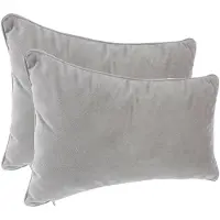 Atmosphera Bank/sierkussens huiskamer Sophia - 2x - 30 x 50 cm - Zilvergrijs - polyester - met rits - Sierkussens