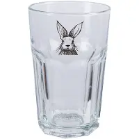 Clayre & Eef Waterglas 300 ml Transparant Glas Konijn Drinkbeker Transparant Drinkbeker