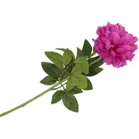 DK Design Kunstbloem pioenroos - paars - zijde - 71 cm - kunststof steel - decoratie bloemen - Kunstbloemen