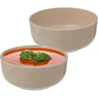 Secret De Gourmet Soepkommen/serveer schaaltjes - 4x - Santorini - keramiek - D15 x H6.5 cm - beige