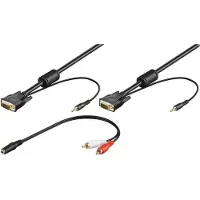 Goobay VGA kabel | | 3 meter (Jack 3.5 mm, Verguld, 100% koper, Zwart)
