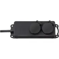 Brennenstuhl stekkerdoos, IP44, 2-voudig, zwart, 2 meter, kabel H07RN-F 3G1,5, artikelnummer 1159930