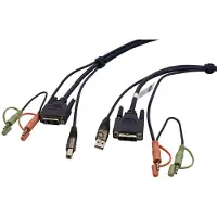 Aten 3M USB DVI-I Enkelvoudige Link KVM Kabel - 3 m - DVI-I - Zwart - DVI-I - USB A - 2x3.5mm - DVI-I - USB B - 2x3.5mm - Mannelijk
