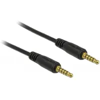 DeLOCK 3,5mm Jack 5-polig stereo audio kabel / zwart - 0,50 meter