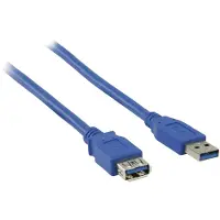 S-Impuls USB naar USB verlengkabel - USB3.0 - tot 2A / blauw - 3 meter
