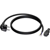 Procab CAB491 C13 (losse rechte stekker) - CEE 7/7 (haaks) stroomkabel - 3x 1,50mm / zwart - 10 meter