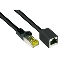S-Impuls S/FTP CAT7 10 Gigabit netwerk verlengkabel / zwart - LSZH - 3 meter