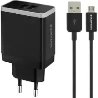 Mobiparts Thuislader Dual USB 2.4A Micro USB Zwart