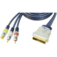 MaxTrack Premium S-VHS en Tulp 2x RCA (m) - Scart (m) IN / OUT kabel - 5 meter