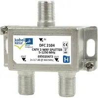 Hirschmann splitter DFC2104 met 2 uitgangen - 3,7 dB / 5-1250 MHz