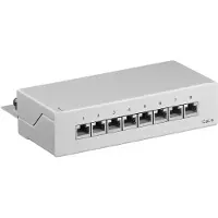 M-Cab Patchpaneel | Cat6 S/FTP | 8 poorten (Desktop, Grijs)