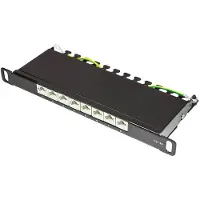 S-Conn 10 inch patch panel | 8x RJ45 | CAT6a | STP | 0,5U | zwart