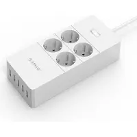 ORICO stekkerdoos met 4 contacten en 5x USB / wit - 1,5 meter