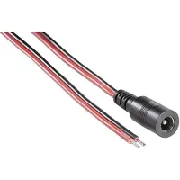 BKL DC plug (v) 5,5 x 2,5mm stroomkabel met open einde - max. 10A / zwart/rood - 2 meter