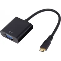 Dolphix Mini HDMI naar VGA + 3,5mm Jack adapter / zwart - 0,15 meter