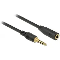 DeLOCK 3,5mm Jack 4-polig audio/video slim verlengkabel met extra ruimte AWG24 / zwart - 3 meter