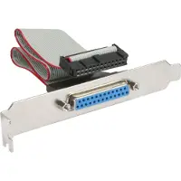 InLine Parallel slotplaatje met 25-pins D-Sub socket naar 26-pins socket strip, 0.5m