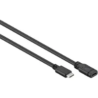 Goobay USB C verlengkabel | 1 meter | USB 3.0 (Zwart)