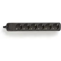 VB Stekkerdoos met 6 contacten zonder kabel / zwart