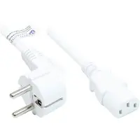 GOOD CONNECTIONS C13 (recht) - CEE 7/7 (haaks) stroomkabel - 3x 1,50mm / wit - 15 meter