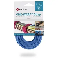 Velcro One-Wrap klittenband kabelbinders 200 x 12mm / blauw (25 stuks)