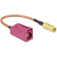 DeLOCK Fakra H (v) - SMB (m) adapter kabel - RG316 - 50 Ohm / transparant - 0,15 meter