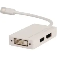 Nedis Mini DisplayPort 1.1 naar HDMI, DVI en DisplayPort adapter / wit - 0,20 meter